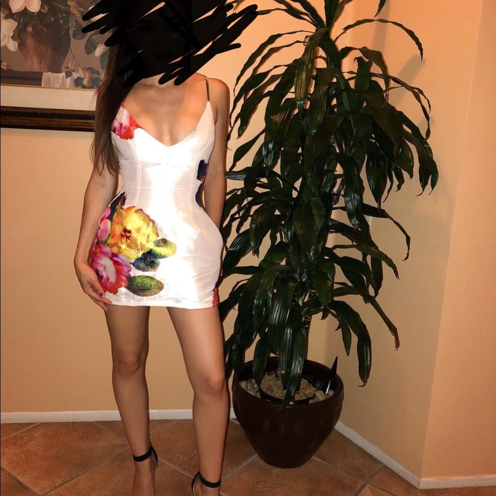 Floral White Mini Dress
